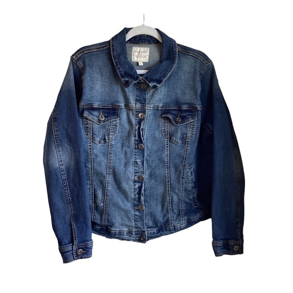 torrid Jackets & Blazers - Torrid Women’s Denim Distressed Jean Jacket.  Size 2 (18/20)